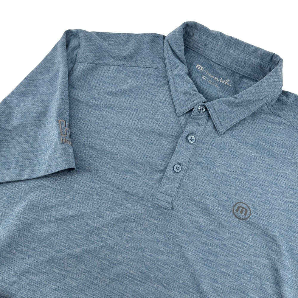 Travis Mathew Heathered Blue Polo Shirt